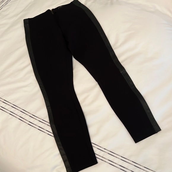 NWT J.Crew legging/pant with real leather tuxedo trim - Picture 3 of 9